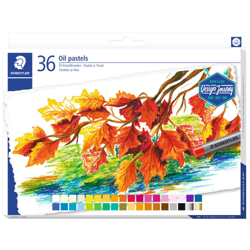 STAEDTLER pastels à l'huile Design Journey, résistants à l'eau, 12 pièces, couleurs assorties
